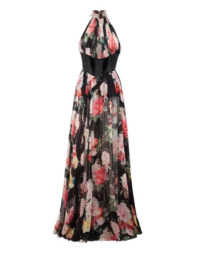 Philipp Plein Long Dress Vittoria Flowers In Multi