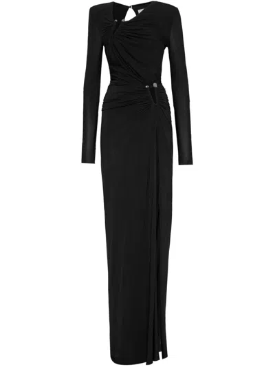 Philipp Plein Long Piercing-detail Dress In Black