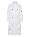 Philipp Plein Long Puffer Jacket Nylon Shiny In White