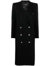Philipp Plein Long Safety-pin Coat In Black