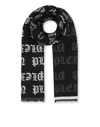 Philipp Plein Long Scarf 180x38 Gothic Plein In Black