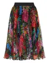 Philipp Plein Jungle Rock Print Pleated Skirt In Multi
