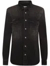 Philipp Plein Long-sleeve Denim Shirt In Black