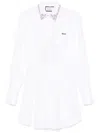 Philipp Plein Long Sleeve Mini Shirt Dress In White