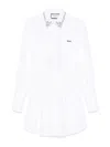 Philipp Plein Long Sleeve Mini Shirt Dress In White