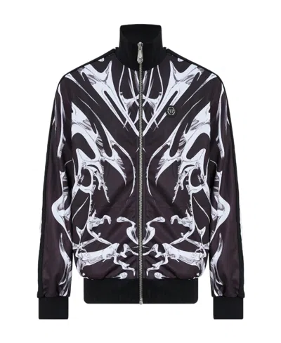 Philipp Plein Long-sleeved Casual Jacket In Black