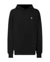 Philipp Plein Graphic Print Hooded Oversize Sweater In Black