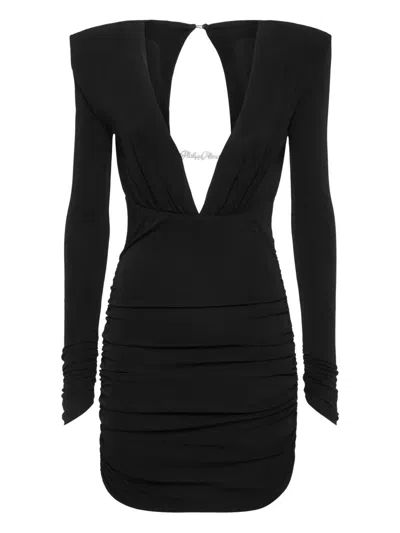 Philipp Plein Long-sleeved Mini Dress In Black