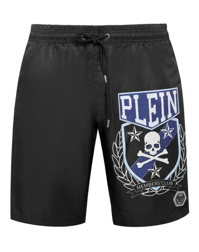 PHILIPP PLEIN LONG SWIM BOXER SKULL & BONES
