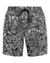 Philipp Plein Tattoo-print Drawstring Swim Shorts In Black