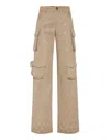 Philipp Plein Long Trousers Cargo Fit Strass Monogram In Brown