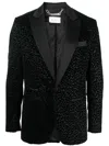 Philipp Plein Lord Fit Flocked Velvet Blazer In Black