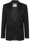 Philipp Plein Wool Blazer Lord Fit With Crystals Gothic Plein In Black