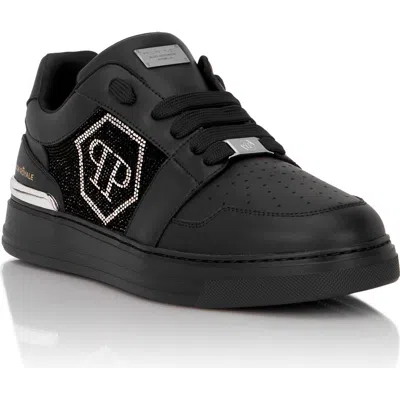 Philipp Plein Lo-top Sneakers Crystal Hexagon Unisex In Black