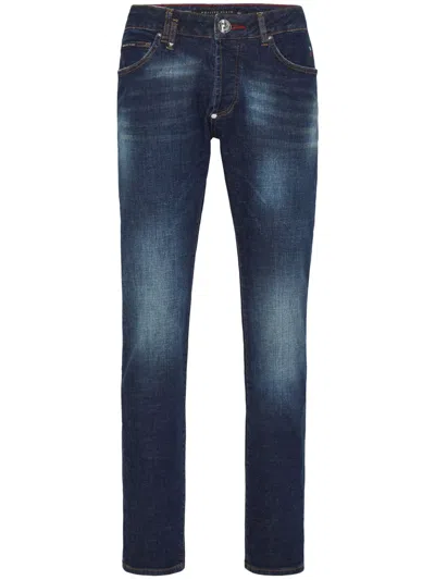 Philipp Plein Low-rise Straight-leg Jeans In Blue