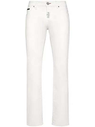 Philipp Plein Low-rise Straight-leg Jeans In Weiss