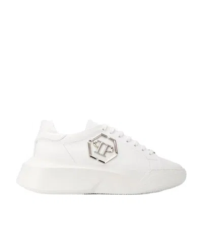 Philipp Plein Low-strapped Casual Sneakers In White