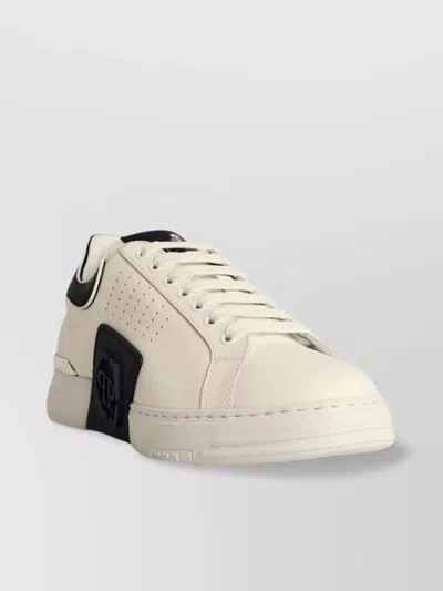 Philipp Plein 'low-top Ghost' Leather Sneakers In White