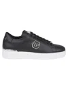 Philipp Plein Low-top Hexagon Leather Sneakers In Black