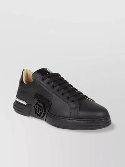 PHILIPP PLEIN LOW-TOP LEATHER SNEAKERS PHANTOM KICK$