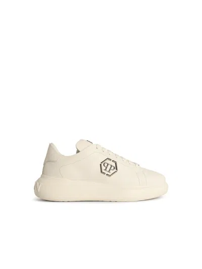Philipp Plein Low Top New Basic Hexagon White Leather Sneakers