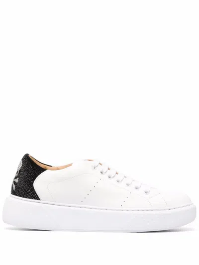 Philipp Plein Low-top Skull Trainers In Blanco