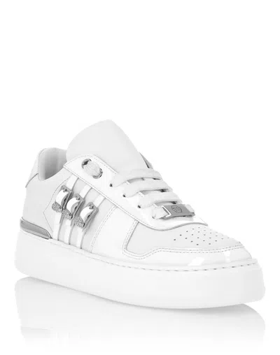 Philipp Plein Low Top Sneakers Belts Skull In White