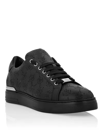 Philipp Plein Low Top Sneakers Carson Monogram Strass In Multi