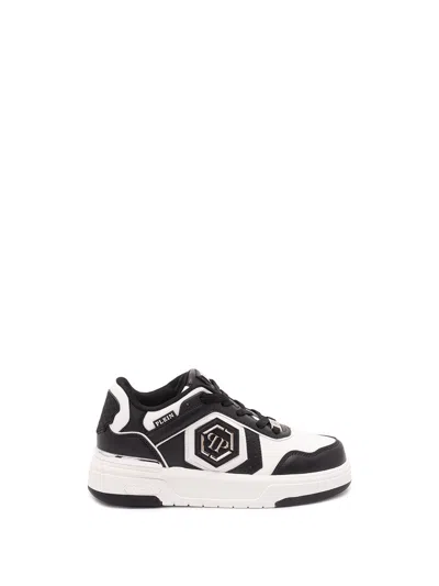 Philipp Plein Black Calf Leather Bos Taurus Athletic Sneakers