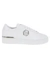 Philipp Plein Low-top Sneakers With Brass Logo Accents In White