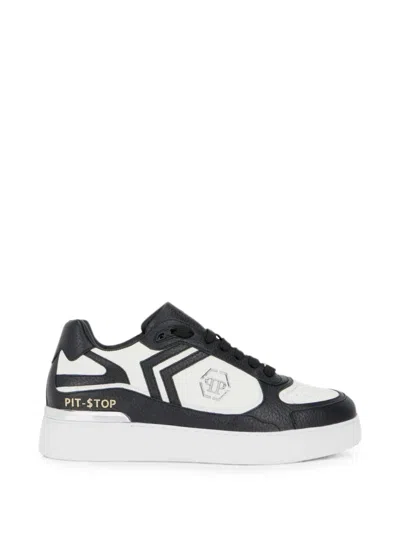 Philipp Plein Low-top Pit-$top Deer Leather In Black