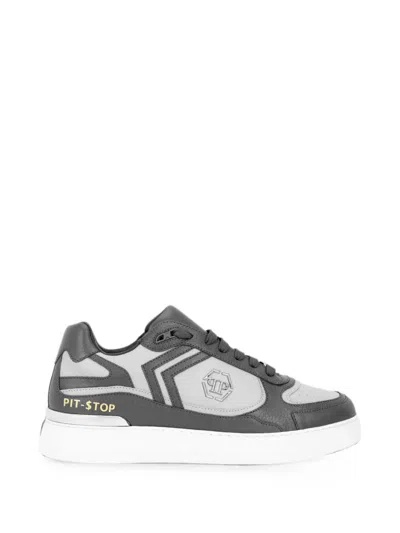 Philipp Plein Low-top Pit-$top Deer Leather In Black
