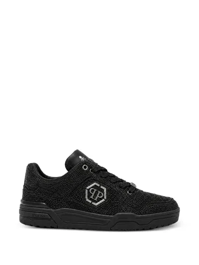 Philipp Plein Low-top Predator V2 Stras Sneakers In Black