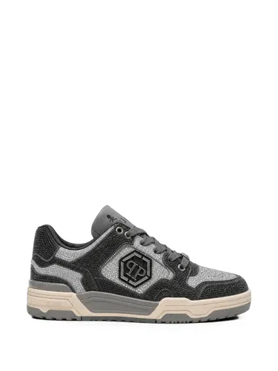 Philipp Plein Low-top Predator V2 Strass Sneakers In Gray
