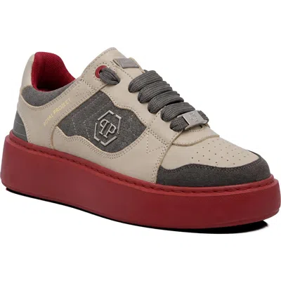 Philipp Plein Low-top Royal Project Unisex In Burgundy