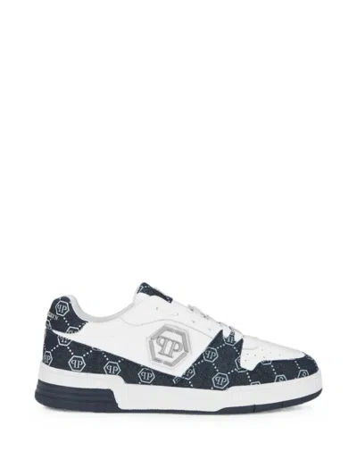 Philipp Plein Low-top Sneakers P-force Denim Monogram In White