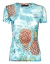 Philipp Plein Ls Top Stretch Pineapple Skies In Multi