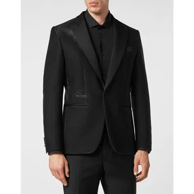 Philipp Plein Lurex Blazer Lord Fit Sartorial Men In Black