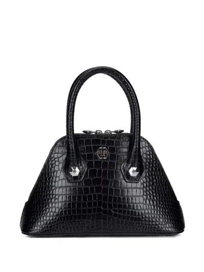 Philipp Plein Majestic Crocodile-print Tote Bag In Black