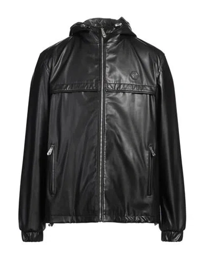 Philipp Plein Man Jacket Black Size L Polyurethane, Polyester