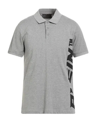 Philipp Plein Man Polo Shirt Grey Size Xxl Cotton In Gray