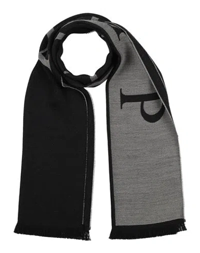 Philipp Plein Man Scarf Black Size - Wool, Acrylic In Black