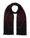 Philipp Plein Man Scarf Burgundy Size - Wool, Acrylic In Red