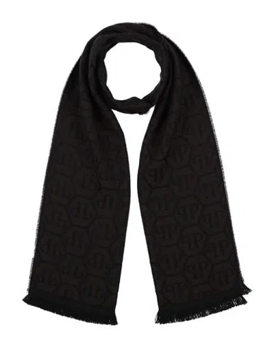 Philipp Plein Man Scarf Dark Brown Size - Wool, Acrylic