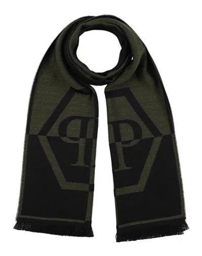 Philipp Plein Man Scarf Military Green Size - Wool, Acrylic