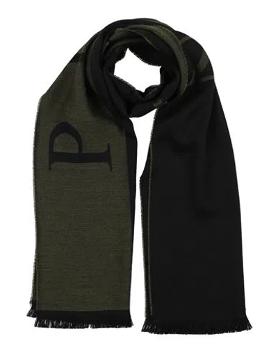Philipp Plein Man Scarf Military Green Size - Wool, Acrylic