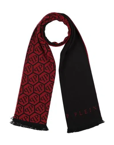 Philipp Plein Man Scarf Red Size - Wool, Acrylic In Red
