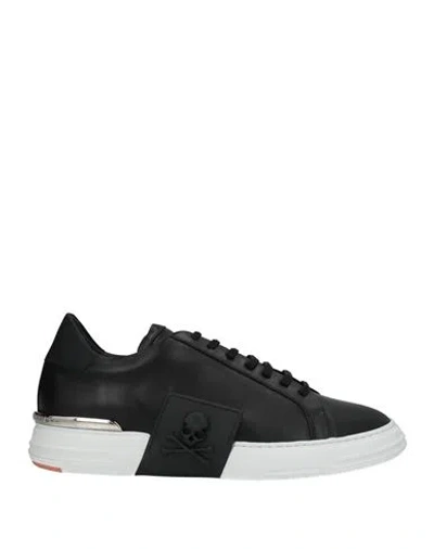 Philipp Plein Low Top Leather Sneakers In Black