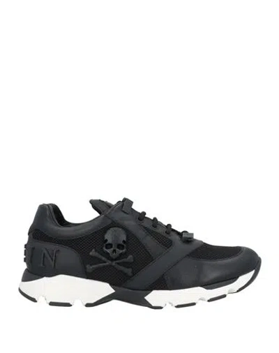 Philipp Plein Man Sneakers Black Size 6 Leather, Textile Fibers