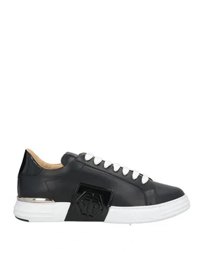 Philipp Plein Man Sneakers Black Size 8 Leather